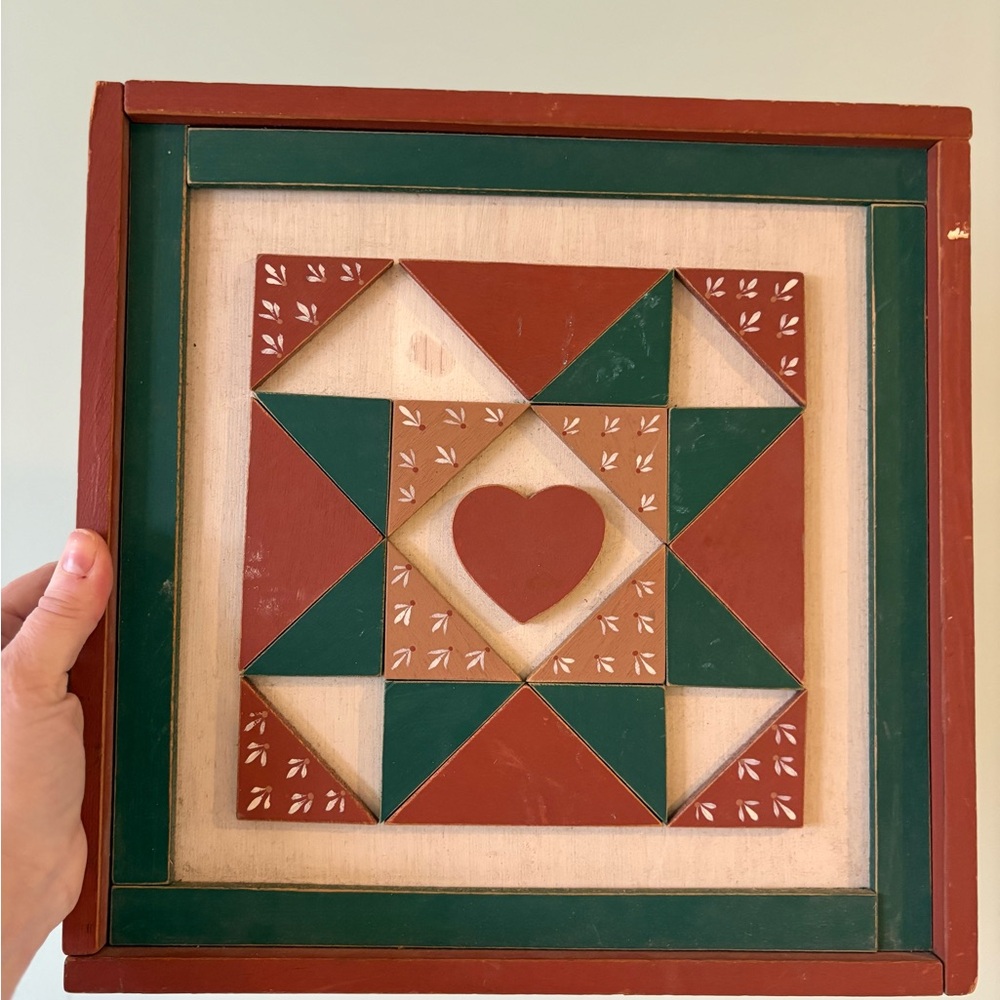Rustic decorative wooden barn quilt square - Picture 2 of 2
